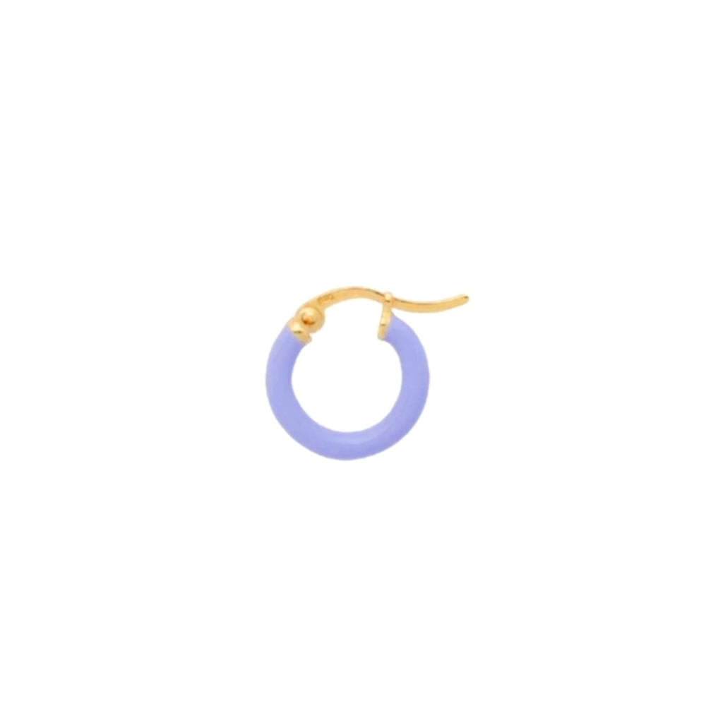 Anna Nina Single Lavender Enamel Ring Earring